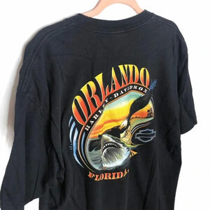 HARLEY DAVIDSON Orlando Florida Graphic Biker Shark T Shirt